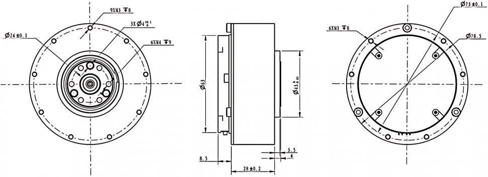 17N.m integrated QDD motor module