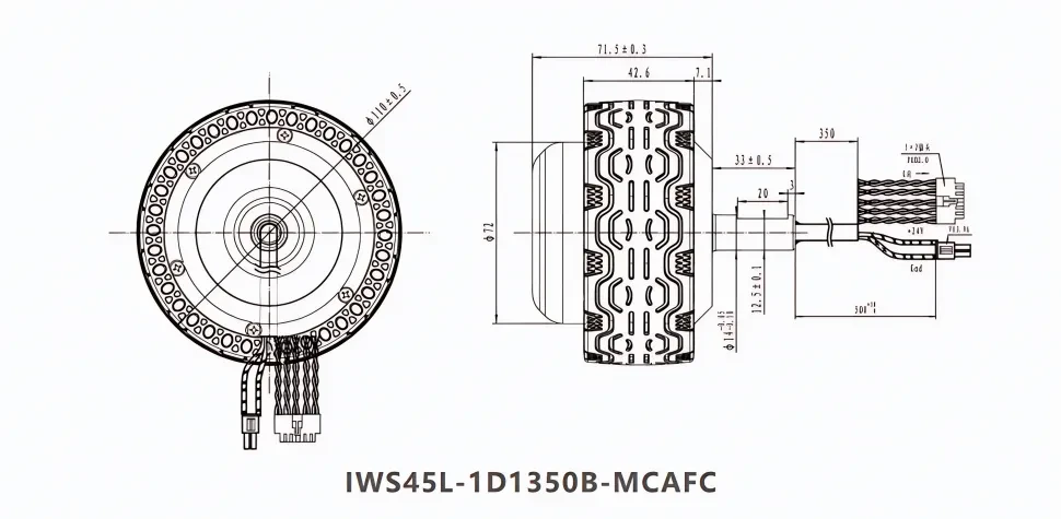 Чертеж IWS45L-1D1350B-MCAFC