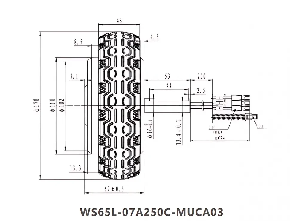 Чертеж WS65L-07A250C-MUCA03