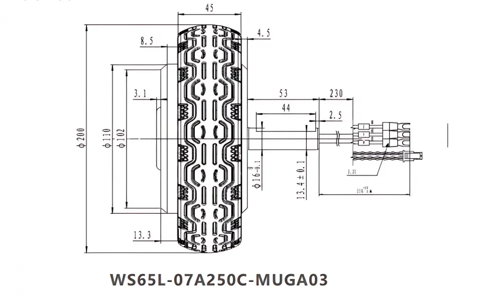 Чертеж WS80L-07A250C-MUGA03