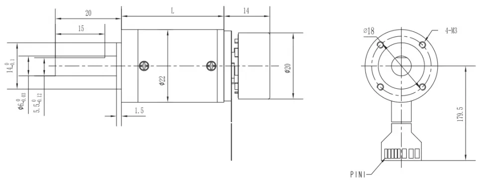Чертеж FL20BLW14-22JM15K