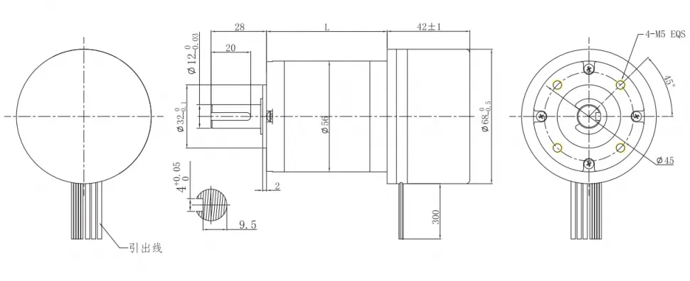 Чертеж FL60BLW42-56JM300K