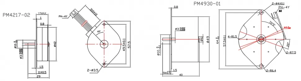 Чертеж PM35/42/49/57