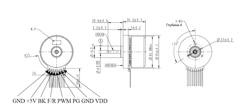 Чертеж iBLD45W-T